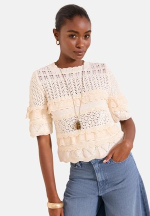 Lipsy, Print T-shirt - cream