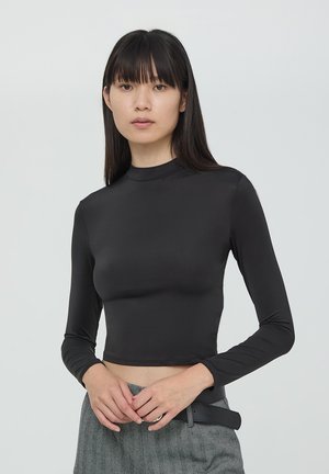 Terranova CROP A LUPETTO - Maglietta a manica lunga - nero