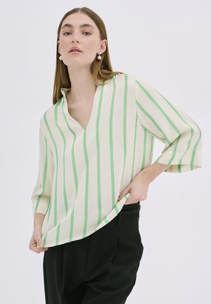 My Essential Wardrobe MIAMW - Camicetta - off white w green stripe