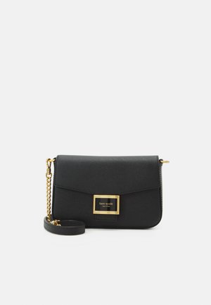 kate spade new york KATY TEXTURED FLAP CHAIN CROSSBODY - Schoudertas - black