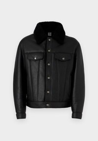 TRUCKER JACKET - Kožená bunda - black