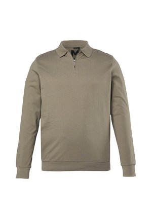 Men Plus, LANGARMPOLOSHIRT, BAUCHFIT, VERDECKTER ZIPPER, BIS 8 XL - Poloshirt - light brown