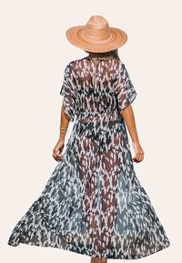 Cupshe LEOPARD PRINT SWIM COVER UP KIMONO - Accessoire de plage - black