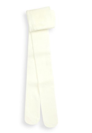 Collant color crema realizzati in materiale morbido e elasticizzato. Texture liscia, con una vita arrotolata e aperture per le dita dei piedi arrotondate.