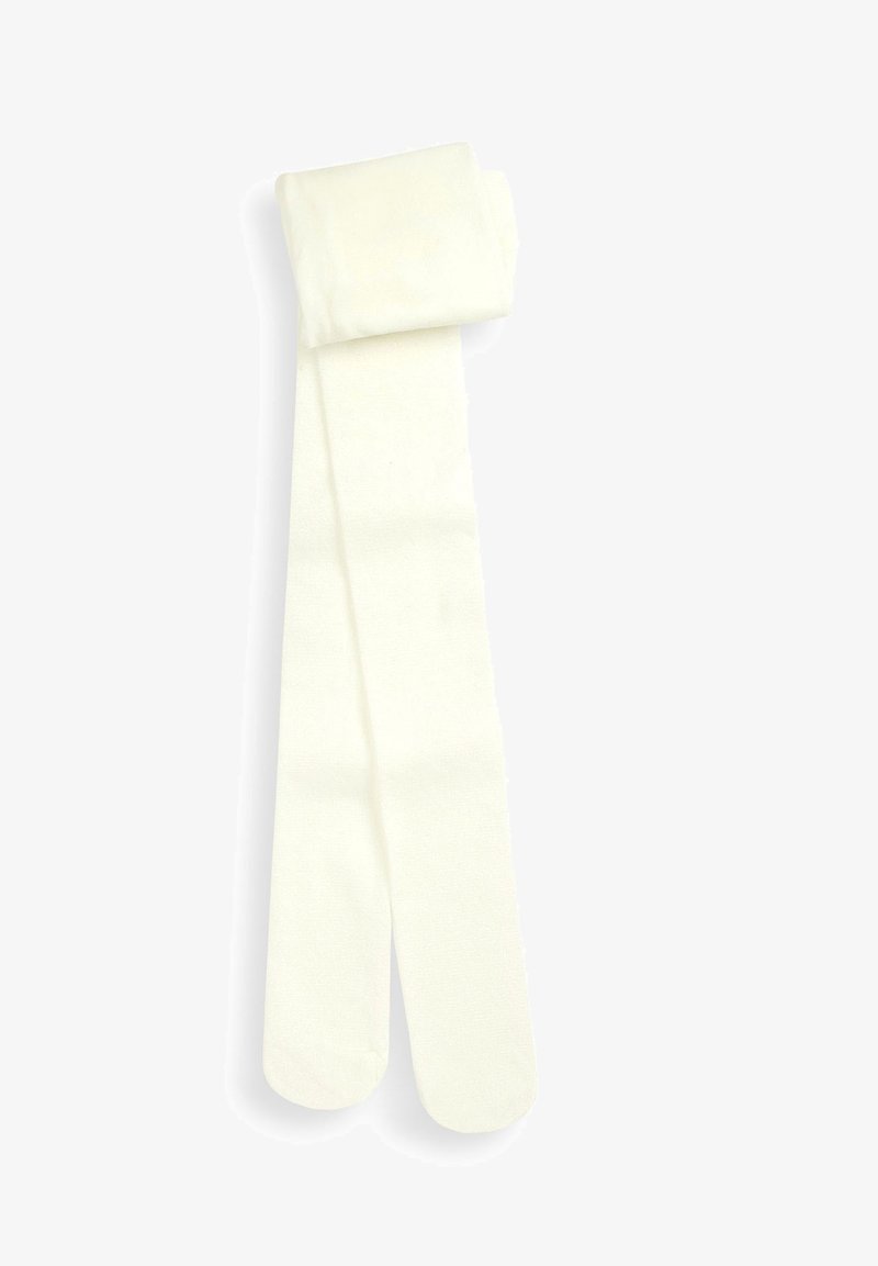 Collant color crema realizzati in materiale morbido e elasticizzato. Texture liscia, con una vita arrotolata e aperture per le dita dei piedi arrotondate.