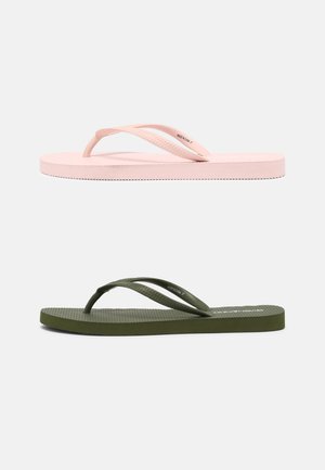 Even&Odd 2 PACK - Teenslippers - khaki/pink