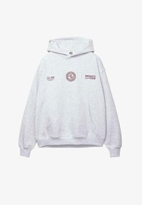 Pull&Bear - Sweat à capuche zippé effet effiloché - Gris Pull&Bear - Sweat à capuche zippé effet effiloché - Gris