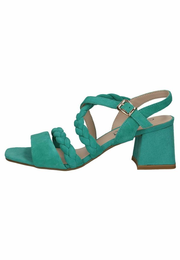 Riemensandalette - emerald suede