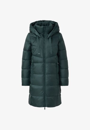 Gepolsterte, dunkelgrüne Parka mit hohem Kragen, verstellbarem Kapuze und zwei vorderen Reißverschlusstaschen. Verfügt über einen durchgehenden Reißverschluss und elastische Bündchen.