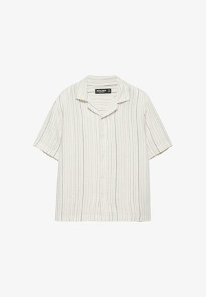 PULL&BEAR, SHORT-SLEEVED STRIPED T-SHIRT - Ing - white