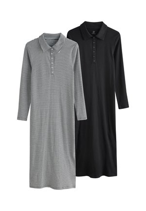 REGULAR FIT - 2 PACK COLLARED MIDI  - Robe pull - black stripe