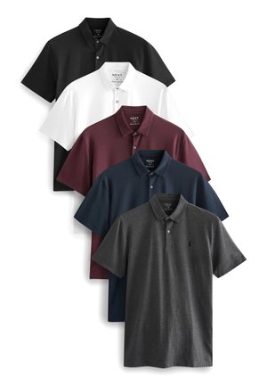 5 PACK STANDARD - Polo majica - navy white burgundy black grey