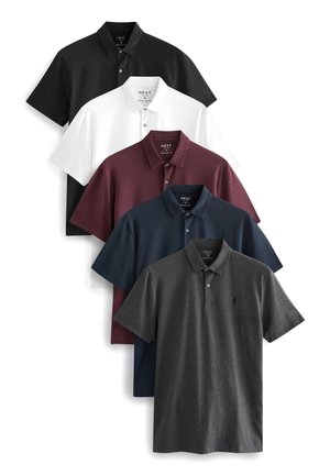 5 PACK STANDARD - Polo marškinėliai - navy white burgundy black grey