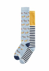 2 PACK - REGULAR FIT - Zeķes līdz ceļgaliem - navy ochre sausage dogs