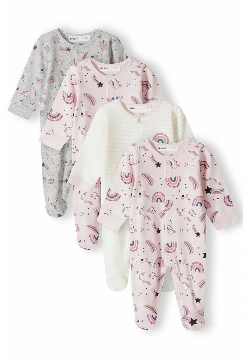 MINOTI BABY SLEEPSUITS 4 PACK - Šliaužtinukai - light pink grey