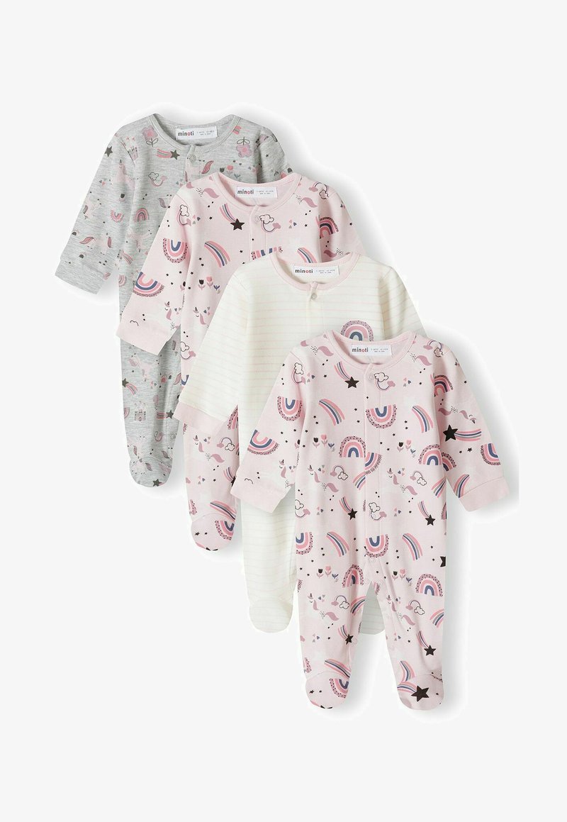 MINOTI BABY SLEEPSUITS 4 PACK - Pajac za spanje - light pink grey
