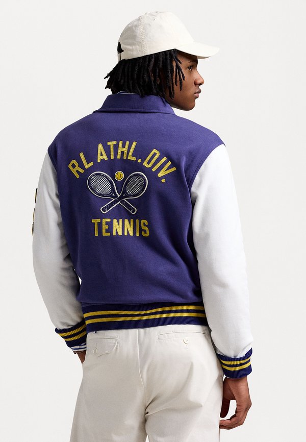 FLEECE GRAPHIC LETTERMAN JACKET - Zip-up sweatshirt - fall royal multi2