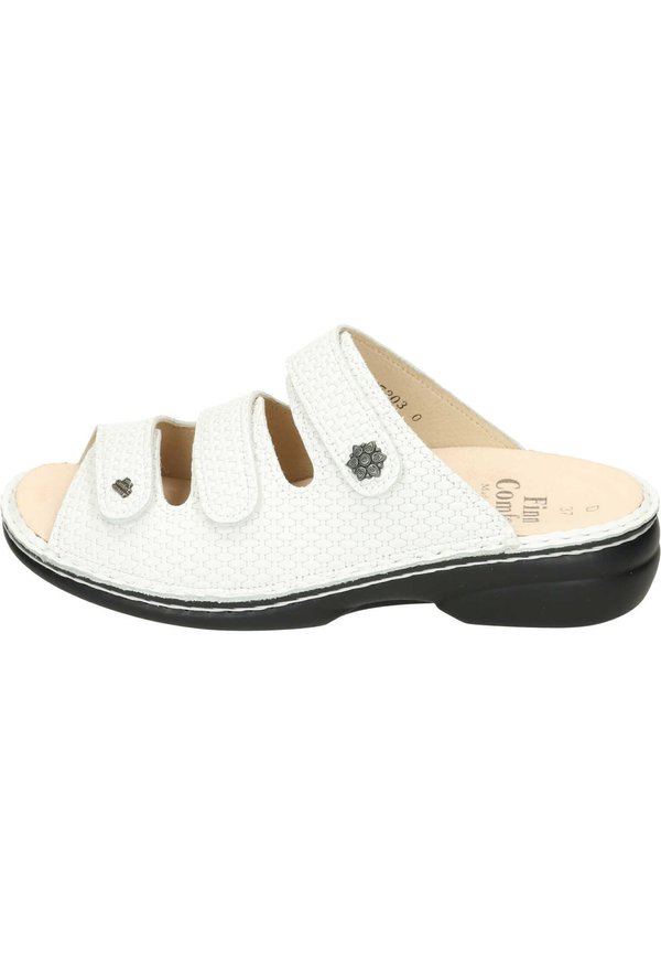 Pantolette flach - weiß