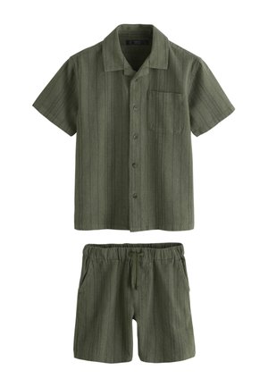 Next REGULAR FIT - SHORT SLEEVE TEXTURE SET   - Šortky - khaki green