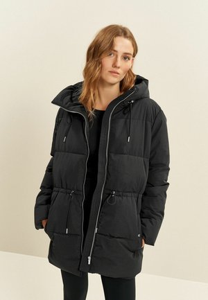 WITH DRAWSTRING WAIST - Vinterkappa /-rock - black