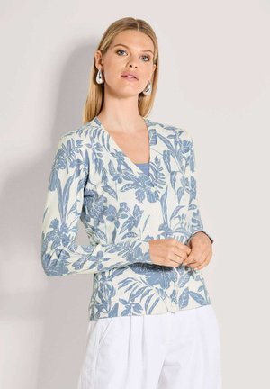 Strickjacke - smoke blue   wool white