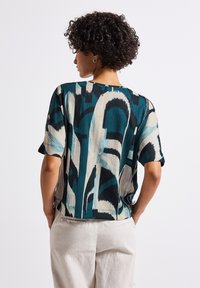 Street One GEMUSTERTES CRINKLE - Print T-shirt - türkis