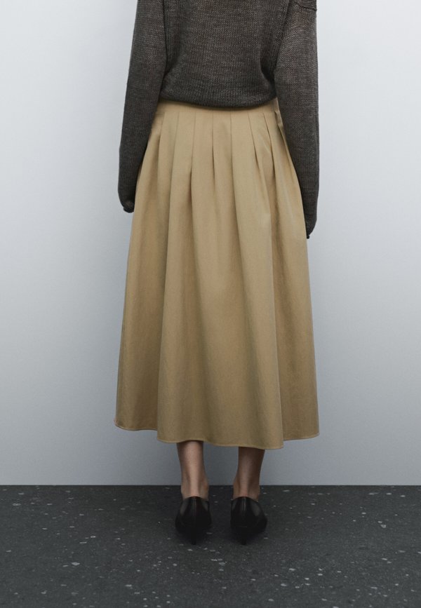 BOX MIDI - A-line skirt - camel3