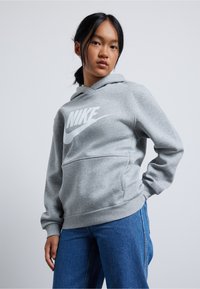 Nike Sportswear - CLUB UNISEX - Pulover s kapuco - dark grey heather/white Miniaturna slika 1