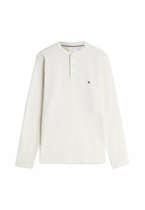 Tommy Hilfiger, TOMMY HILFIGER SLIM LONG SLEEVE HENLEY T-SHIRT - Long sleeved top - ivory petal