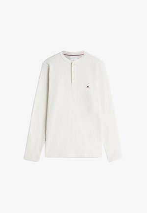 Tommy Hilfiger, TOMMY HILFIGER SLIM LONG SLEEVE HENLEY T-SHIRT - Long sleeved top - ivory petal