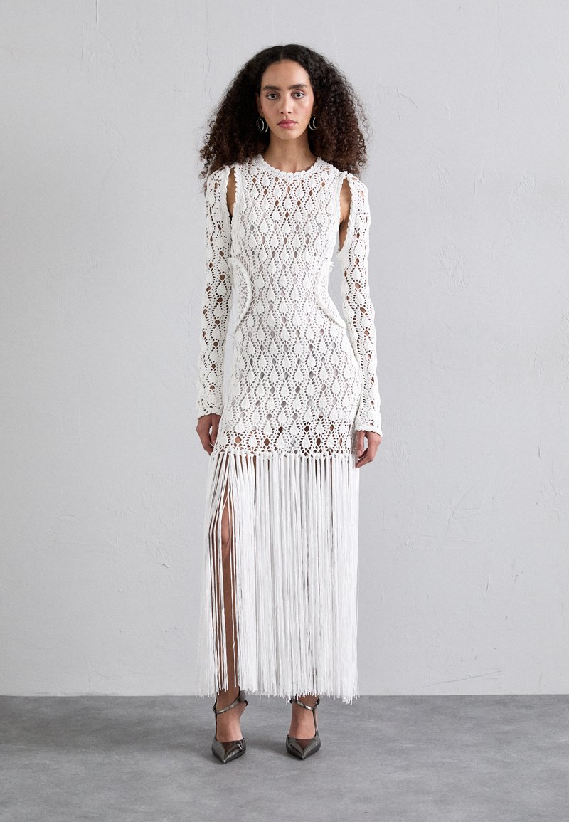 AKNVAS WILLOW CROCHET GOWN DETACHABLE SLEEVES Jumper dress white