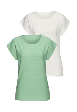 2 PACK  - T-Shirt basic - grün creme