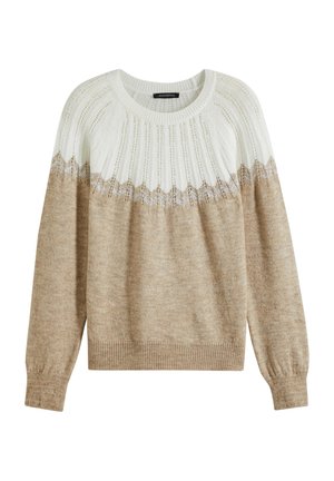 Stickad tröja - beige