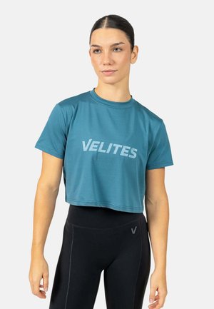 Velites sport, CROP HOLO T-SHIRT PERFECT FIT CROSS TRAINING VELITES - Camiseta estampada - denim blue