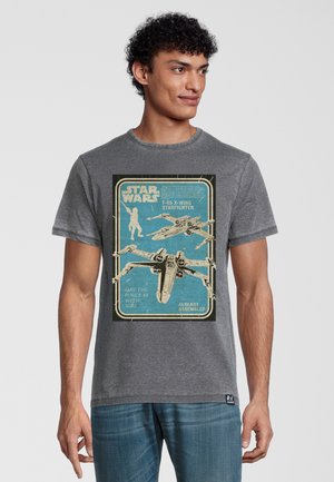 Print T-shirt - dunkelgrau