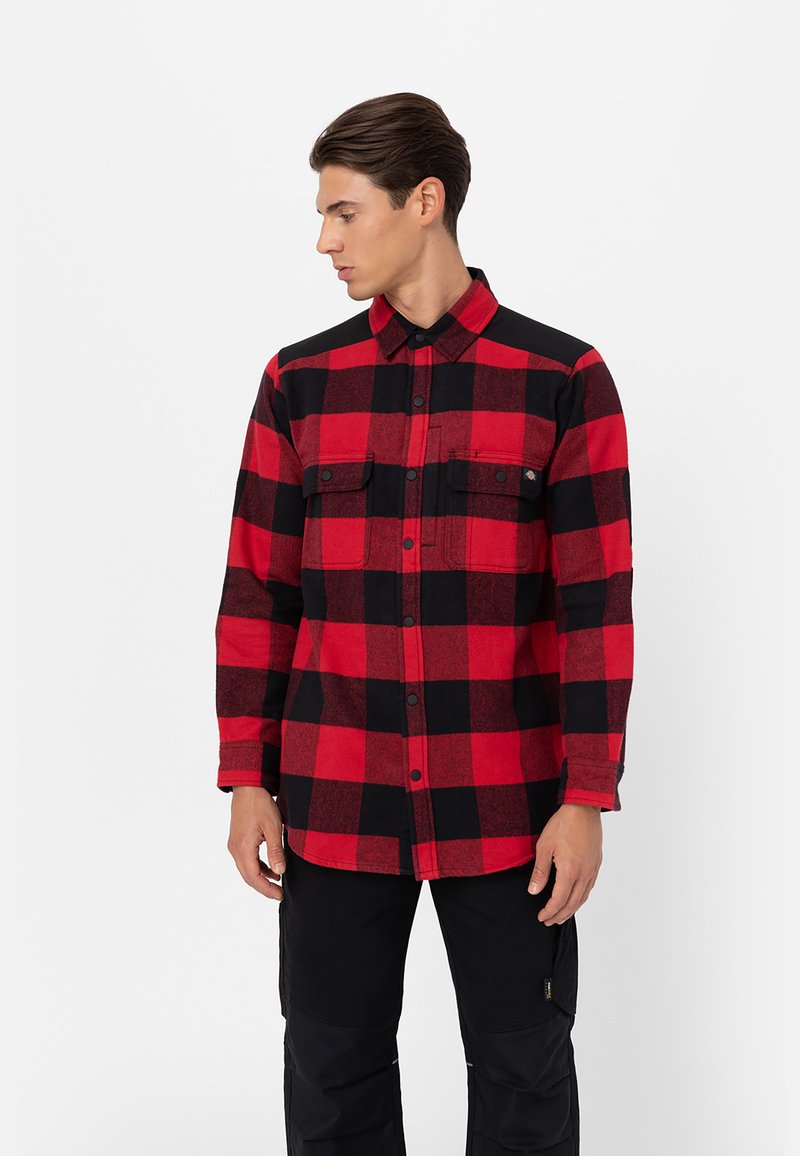Dickies M HEAVY - Camicia - red black plaid