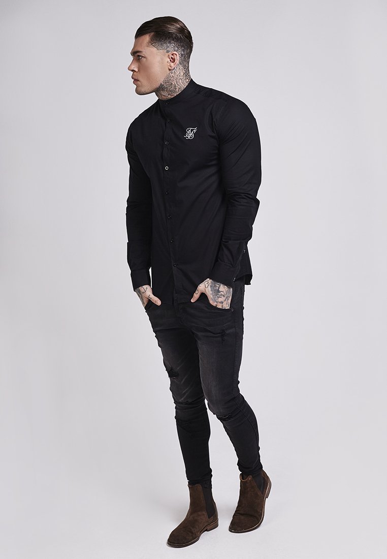 SIKSILK OXFORD STRETCH FIT Skjorte jet black Zalando.no SIKSILK OXFORD STRETCH FIT - Skjorte - jet black