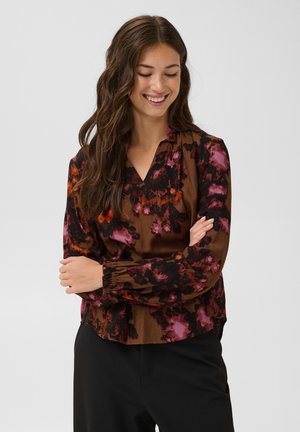 Culture, CUVIOLETTA GREECE BLOUSE - Blouse - brown pink flower