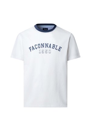 Façonnable, FAÇONNABLE BASIC T-SHIRT TEE COLLEGE FRIVIERA - T-shirt imprimé - white