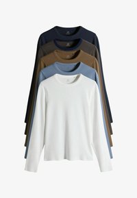 Ausgewählt, cream navy light blue brown stripe