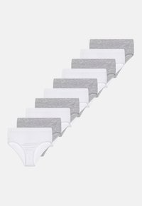 Katoenen onderbroeken set met vijf paren in grijs en vijf paren in wit. Elk paar heeft een elastische tailleband en een klassieke slipontwerp.