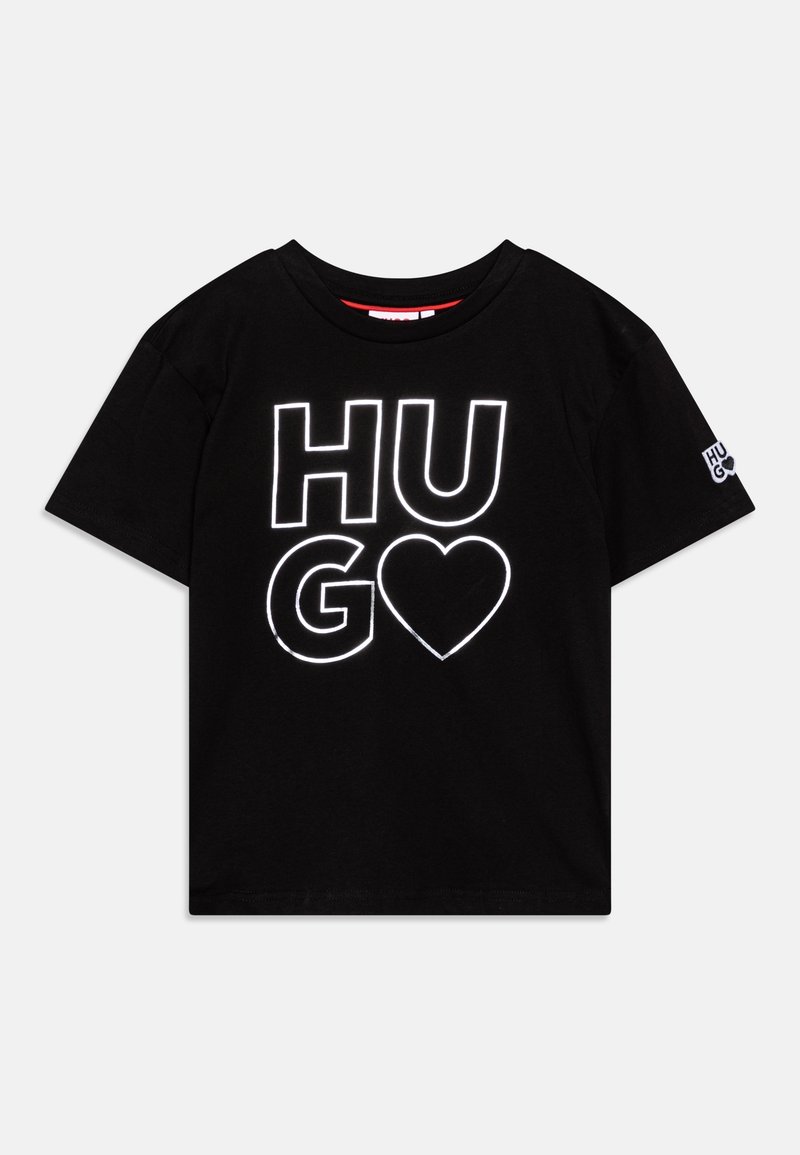 HUGO Kids SLEEVES TEE - Triko s potiskem - black