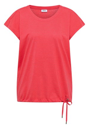Cecil, DROPPED SHOULDER SHIRT MIT CUT-OUT-DETAIL - T-shirts print - coral