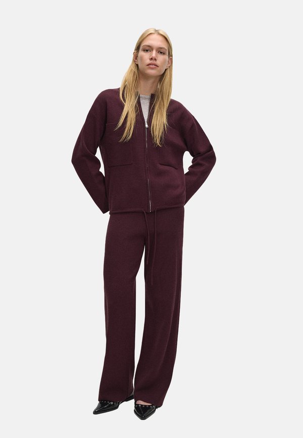 Trousers - burgundy2