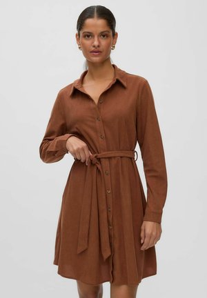 Vero Moda, VERO MODA KLEID VMVILJA KURZES KLEID - Robe chemise - tobacco brown