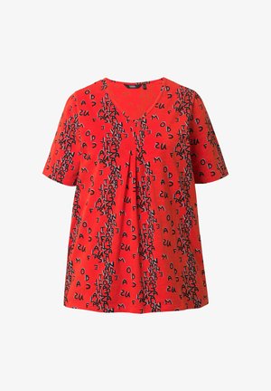 Ulla Popken, LETTER PRINT SHORT SLEEVE TEE - T-shirt imprimé - red