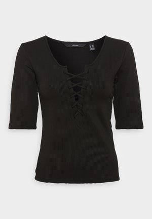 Vero Moda Tall VMRIVA SHORT TOP  - Βασικό μπλουζάκι - black