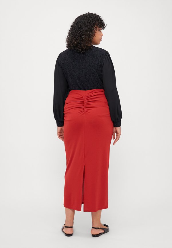 CABIRIA - Pencil skirt - rosso scuro4