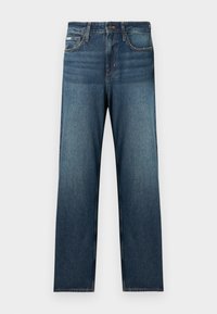 Ciemnoniebieskie dżinsy o prostym kroju, z pięcioma kieszeniami i subtelnym przetarciem. Wykonane z denimu z klasycznymi detalami szwów.