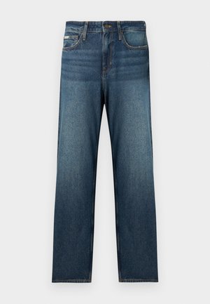 Ciemnoniebieskie dżinsy o prostym kroju, z pięcioma kieszeniami i subtelnym przetarciem. Wykonane z denimu z klasycznymi detalami szwów.